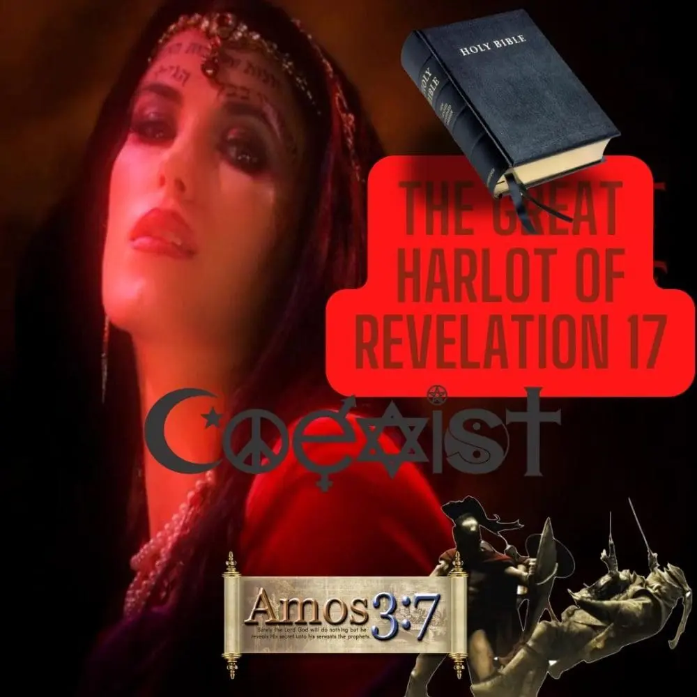a woman rides the beast, addendum, reveltion 17, coexist, great harlot, rome, vatican, pope,