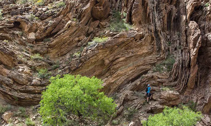 Unbroken Folded Sediment Layers in Tapeats Canyon