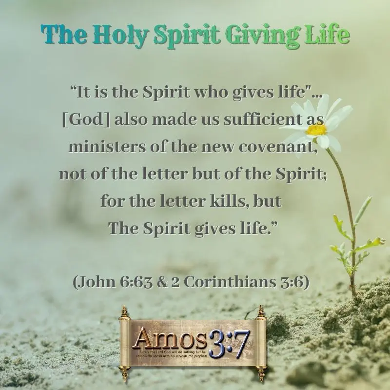 John 6:63, 2 Corinthians, 3:6, Holy Spirit, Gives Life, the letter kills,