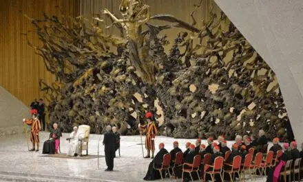 Papal Audience Hall in Vatican City with Bizarre Snake & Baphomet Imagery